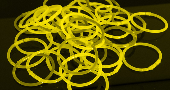 Yellow glow bracelets